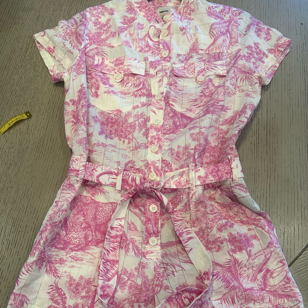 Zadig & Voltaire Pink and White Patterned Garment